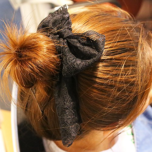 image for VGOODALL 3 Inch Black Lace Ribbon, 10 Yards Wide Lace Trim for Sewing 