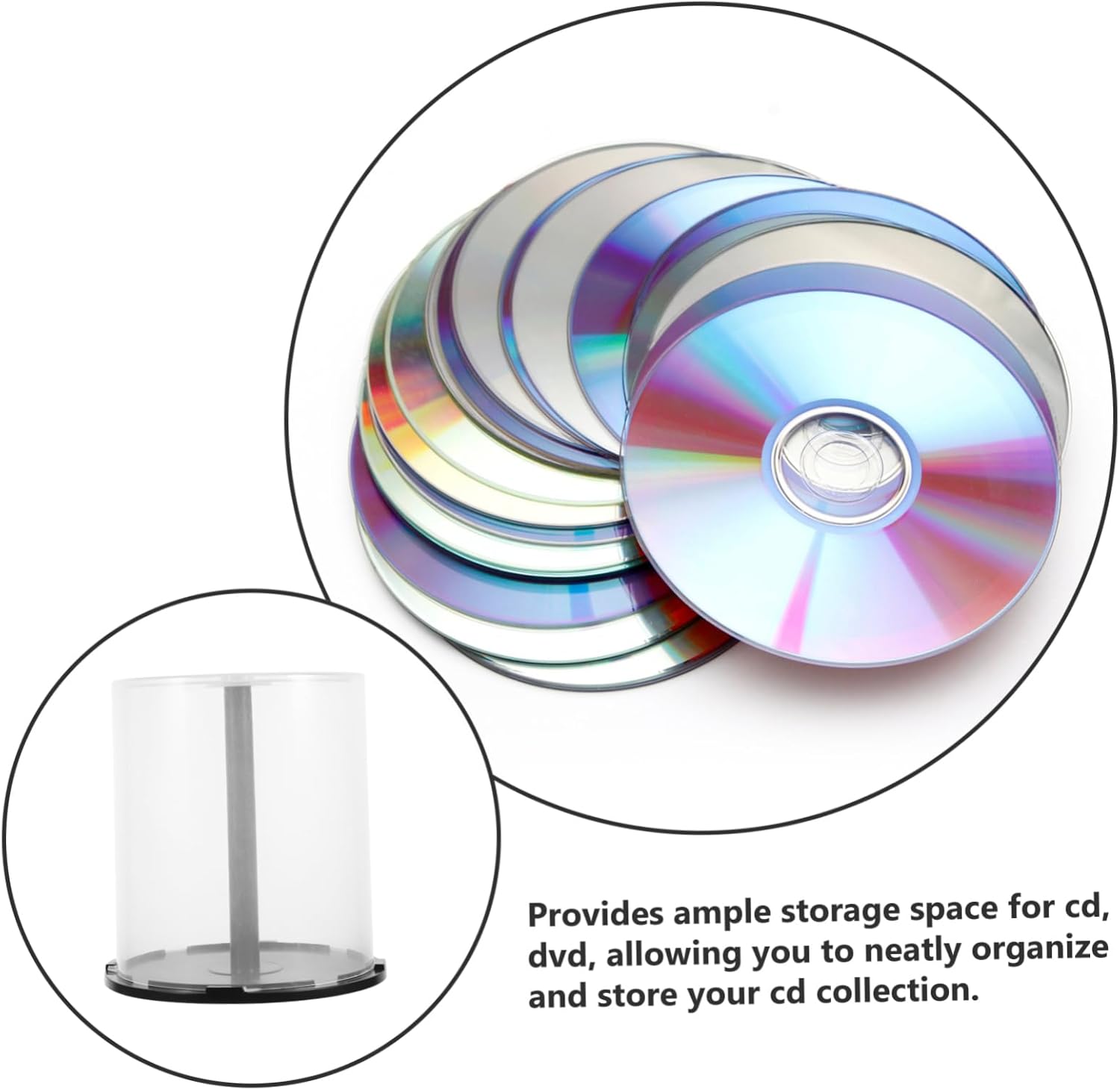 3pcs Portable DVD Storage Container Cd Storage Bucket Plastic Cd Holder