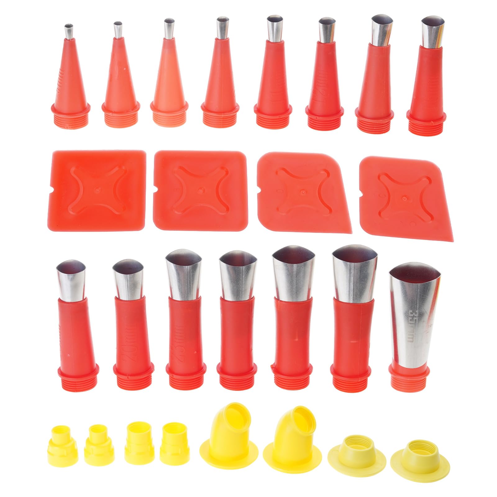 23Pcs Complete Glues Applicator Set with 15 Varied Nozzles and 8 Mounting Bases for Bonding Tasks in Homes and Workshop Glues Nozzles