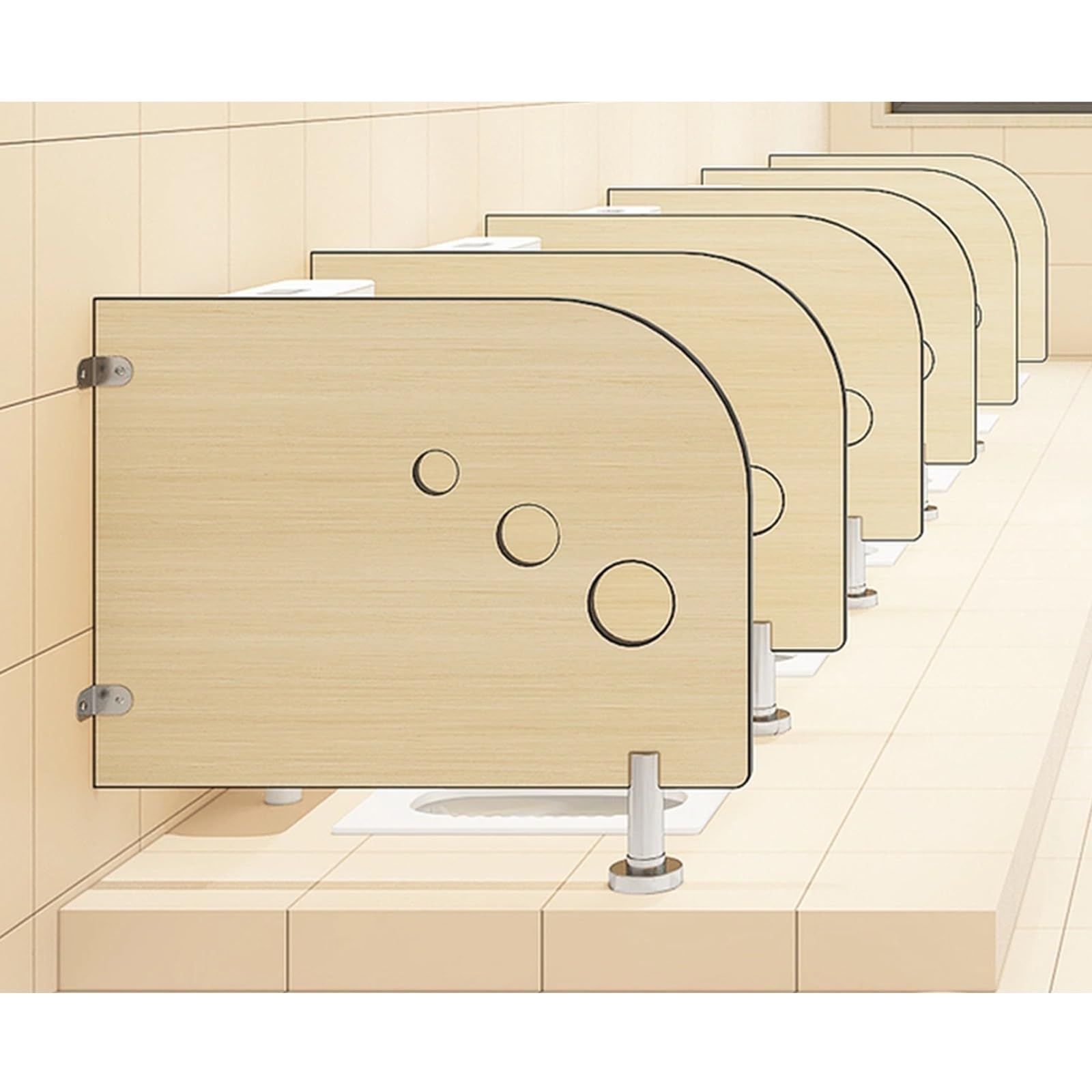 BKSXSOP Public Restroom Urinal Partition, Floor-Mounted Men's & Children's Privacy Screen Divider for Kindergartens Schools