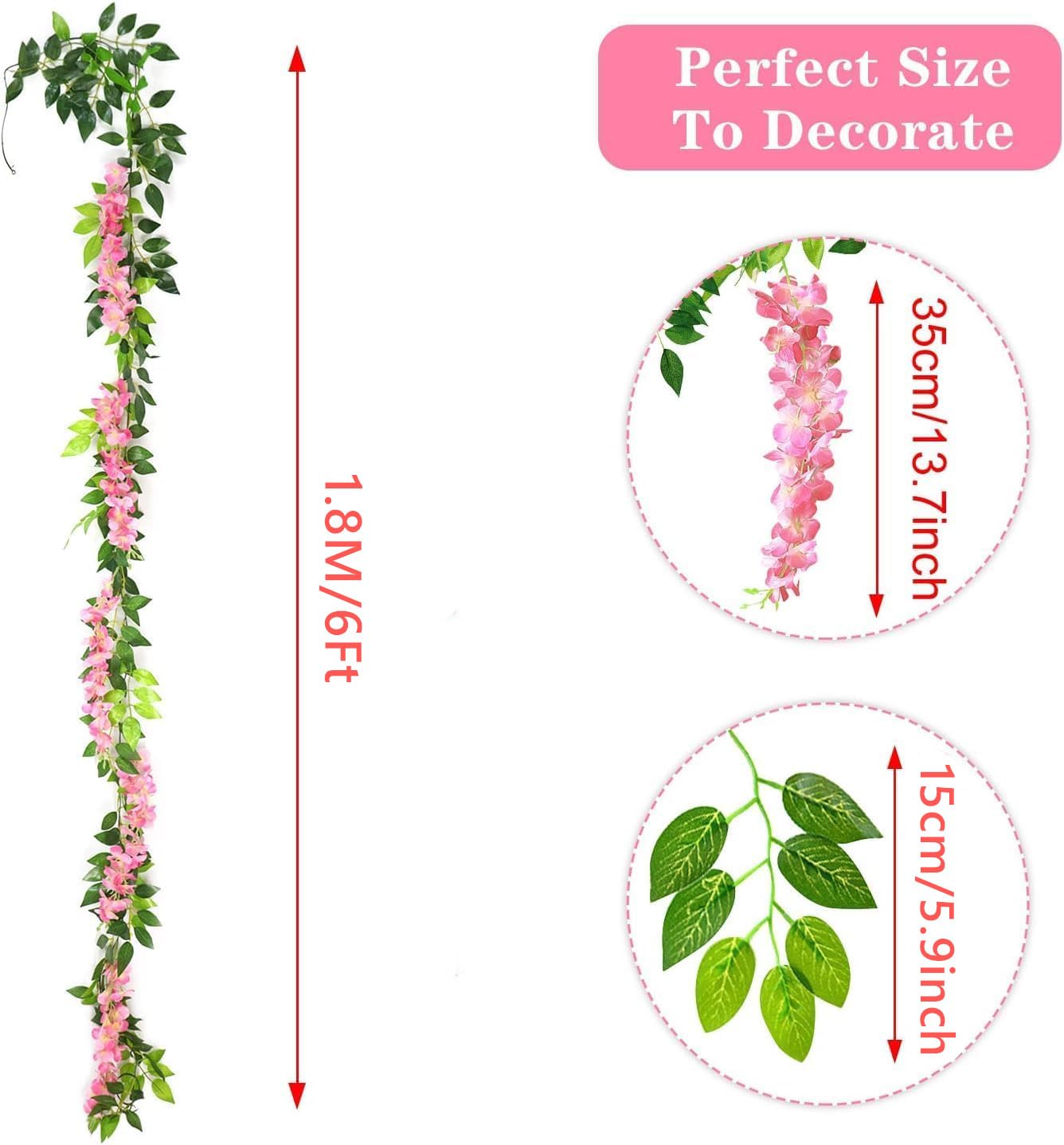 Aisawate Wisteria Artificial Flowers Garland - Image 3