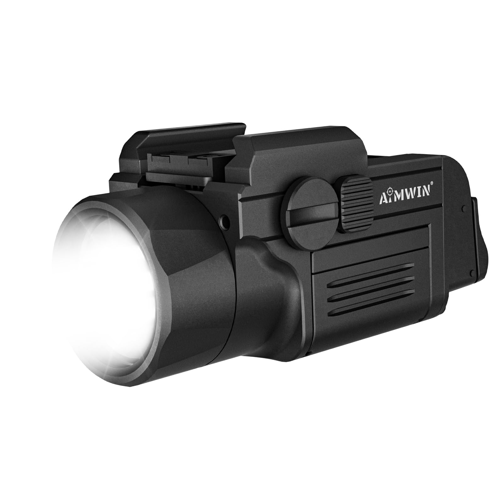 AIMWIN WL12 Lampe LED Puissante 650 Lumens Longue Portée 410 Mètres 42000 Candela Rechargeable Magnétique Compacte pour Rail Standard GL/Picatinny 1913