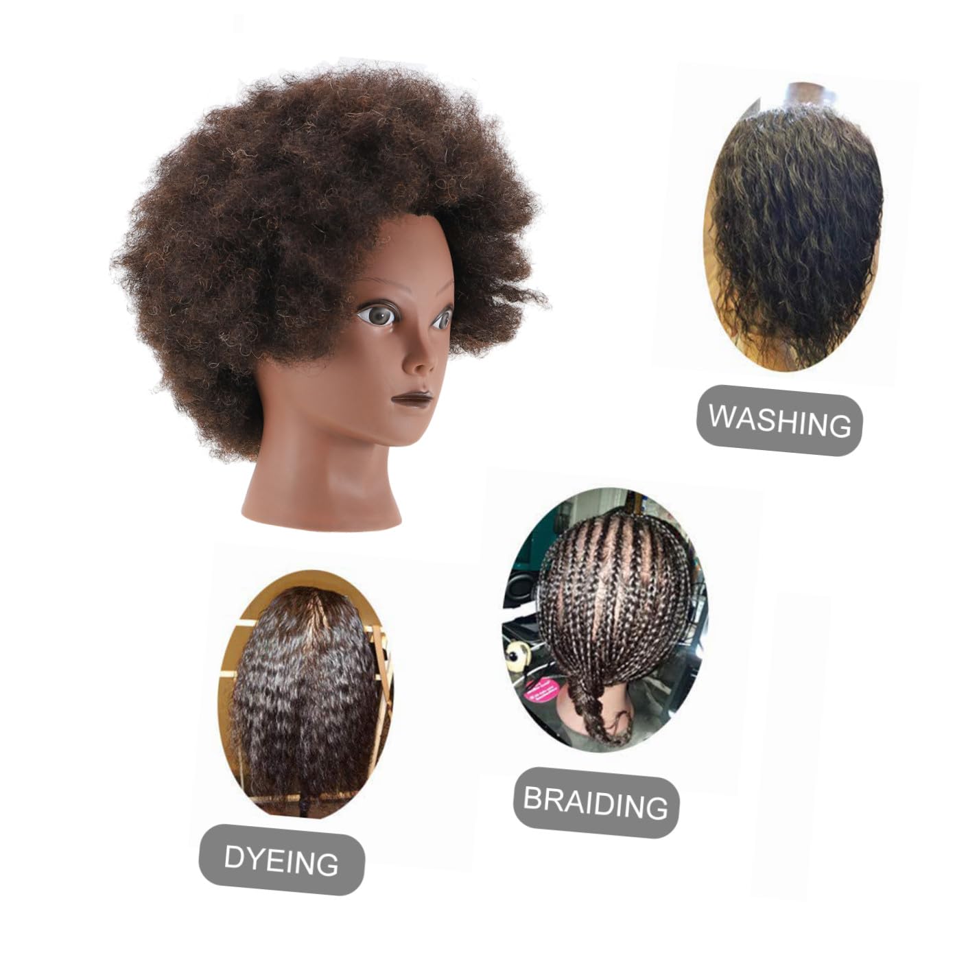 Friseur Kopf Afrikanischer Mannequinkopf Schwarz, Haarübungskopf