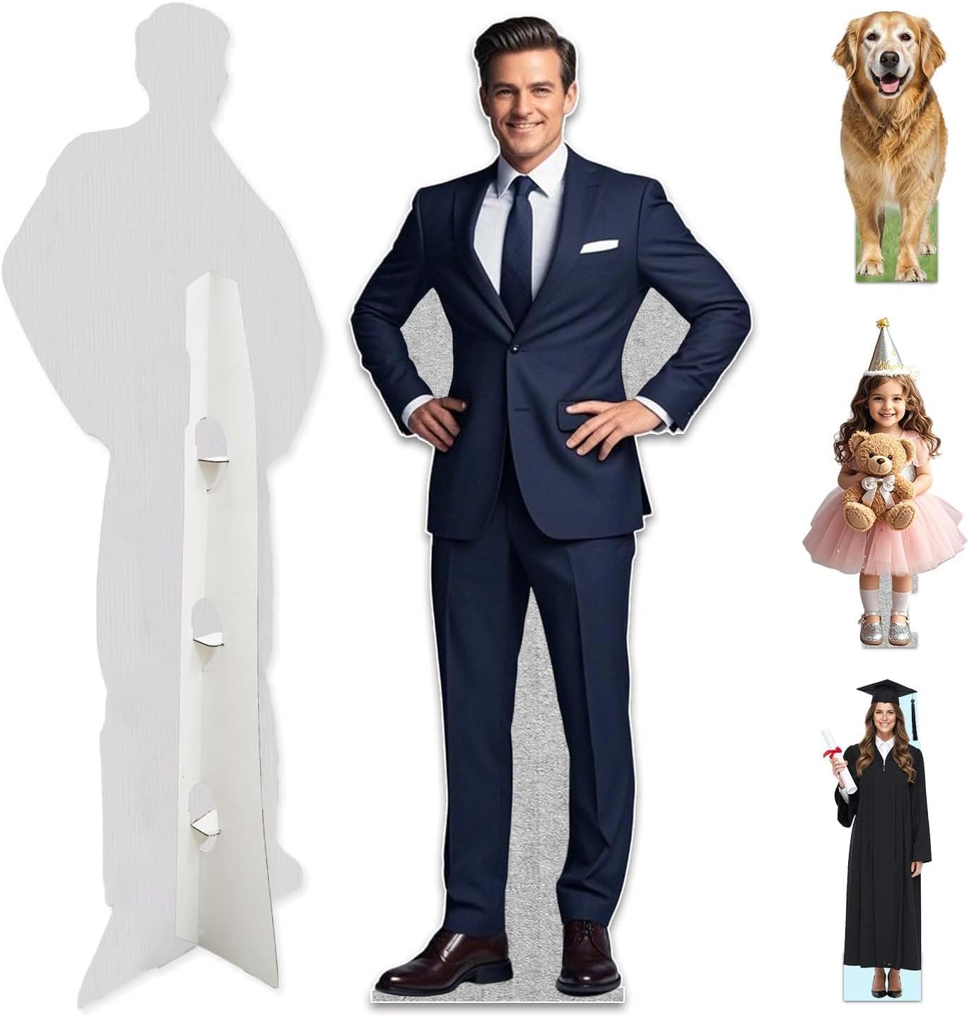 Custom Life-Size Cardboard Cutout | Personalized Photo Standup Cardboard Cutout with High Resolution | Perfect for Party, Birthday, Wedding, Graduation, or Sports Events Decor (White Cardboard - 5 ft)