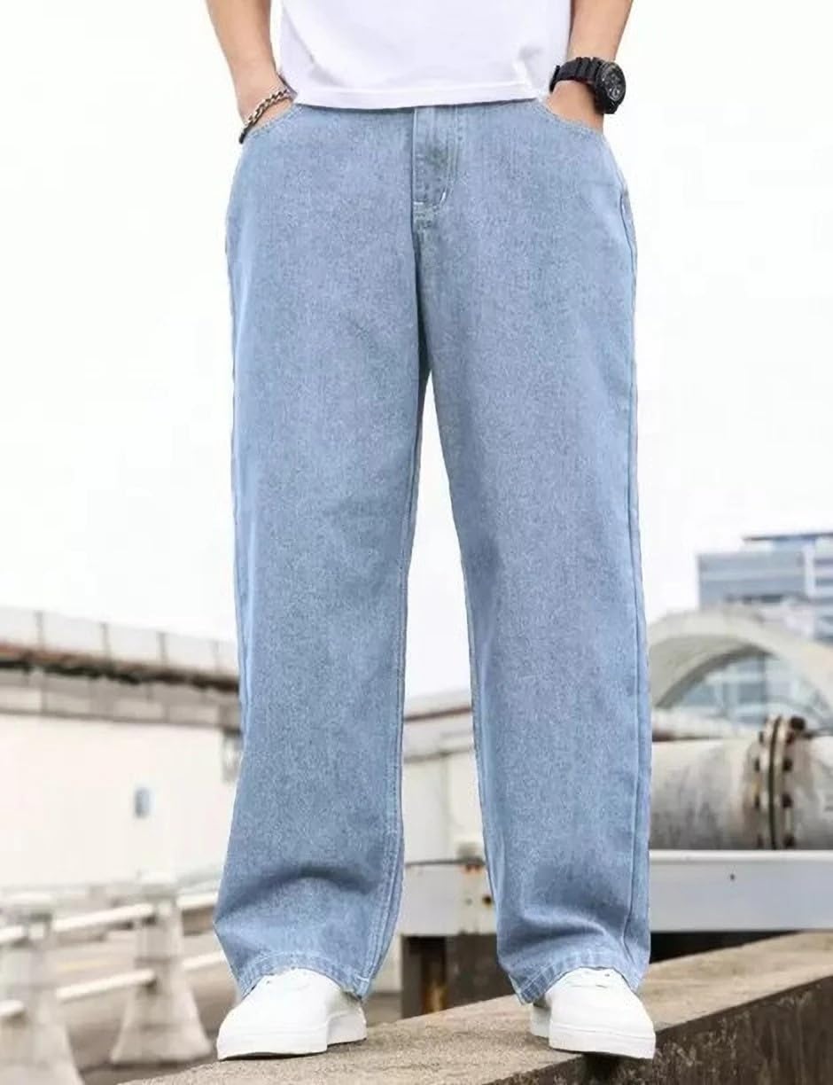rodgers Mens Ice Blue Baggy Jeans (RDG-114)-picture-11
