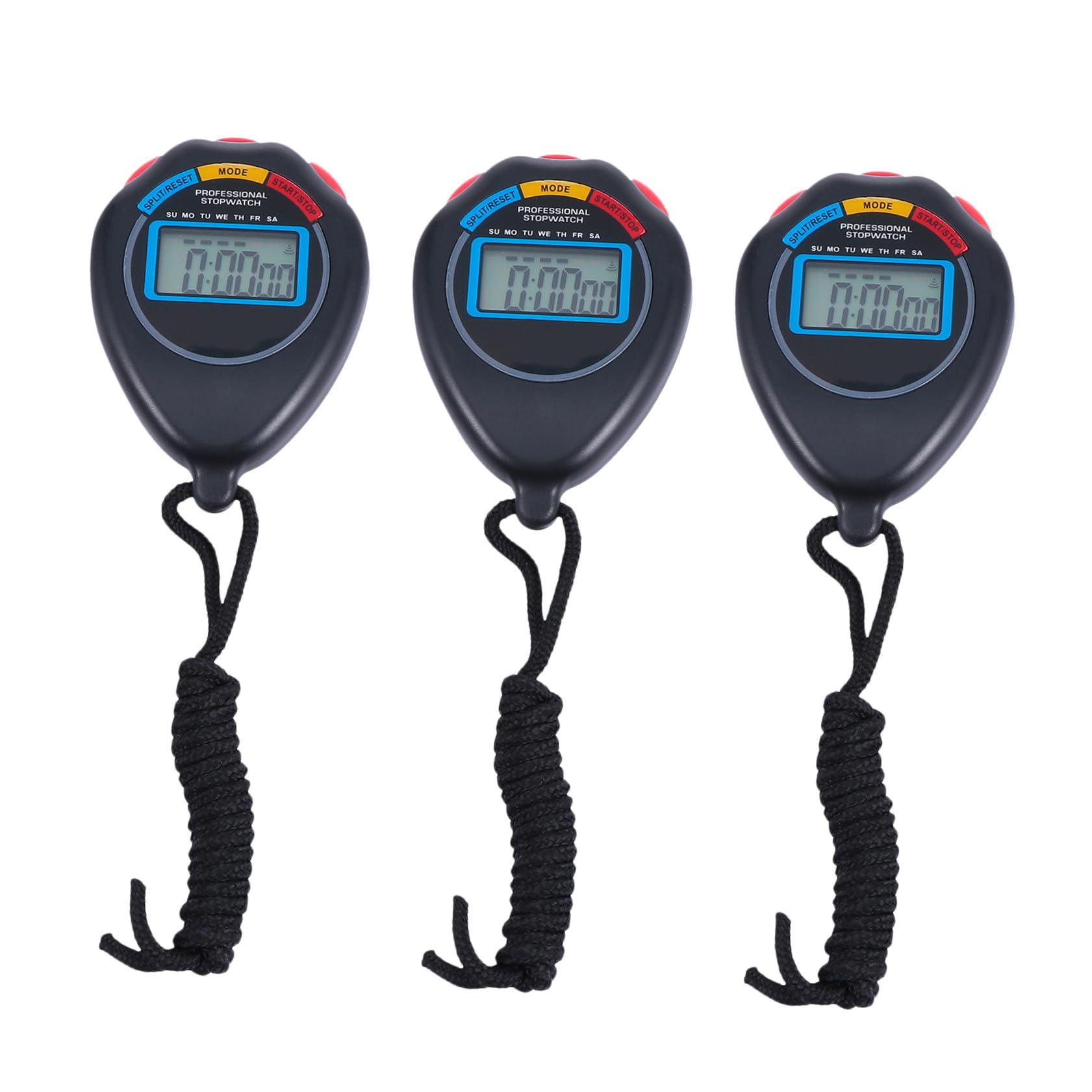 Toyvian 3pcs Professional Chronometer Stopwatch for Training Digital Chronometer Watch Timer for Sports Games-image-12