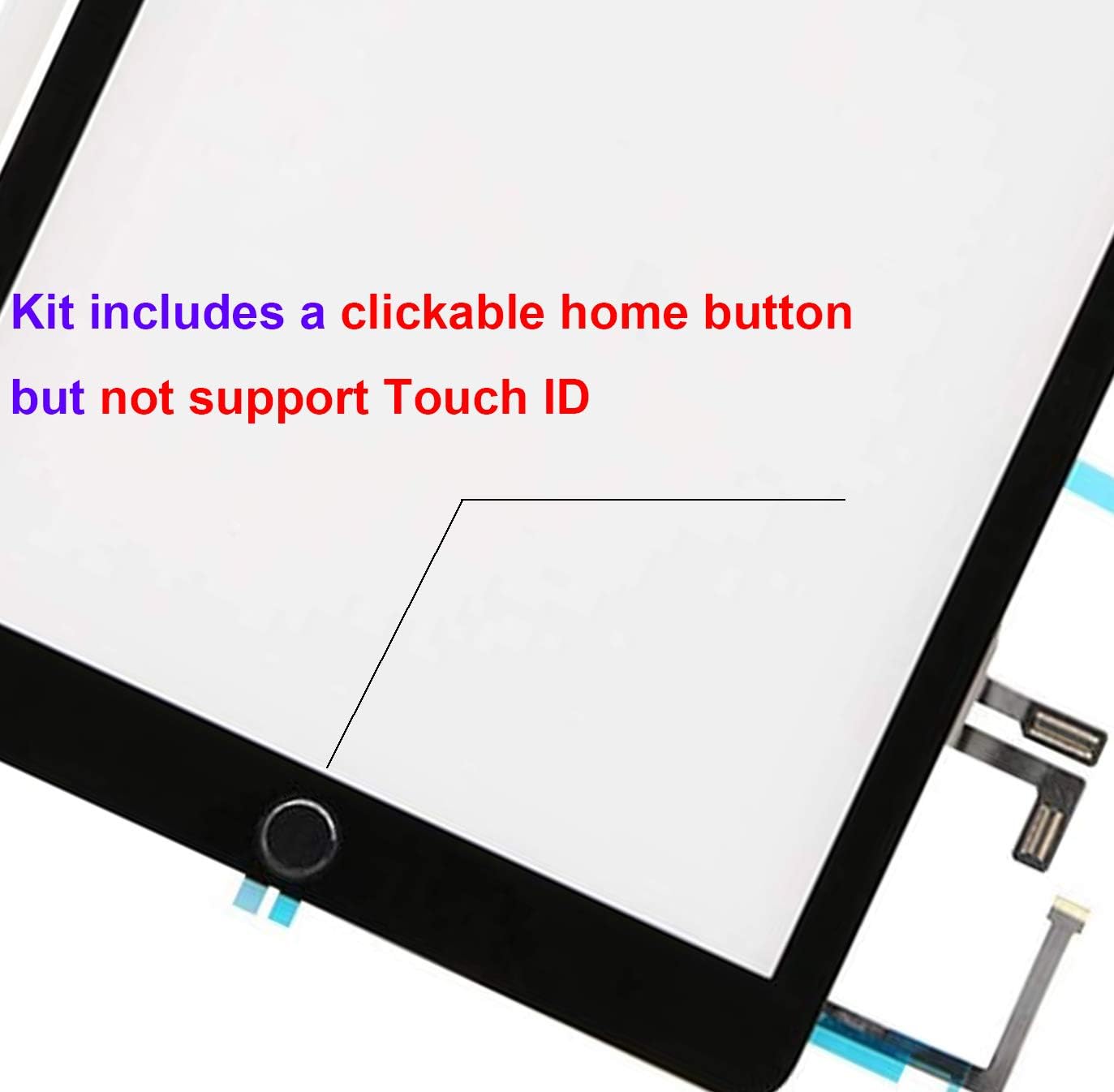 Dedyel Black Touch Screen Replacement for iPad 5 2017 9.7 inch, A1822 A1823 Digitizer Replacement with Home Button + Tool kits