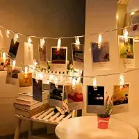 Varal Luminoso Led Decorativo com Pregadores, 4 Metros, 20 Prendedores, Branco Quente, Uso Interno