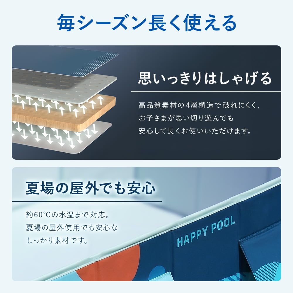 Amazon | プール 大型 折りたたみ【空気入れ不要】1.6m 家庭用 子供用