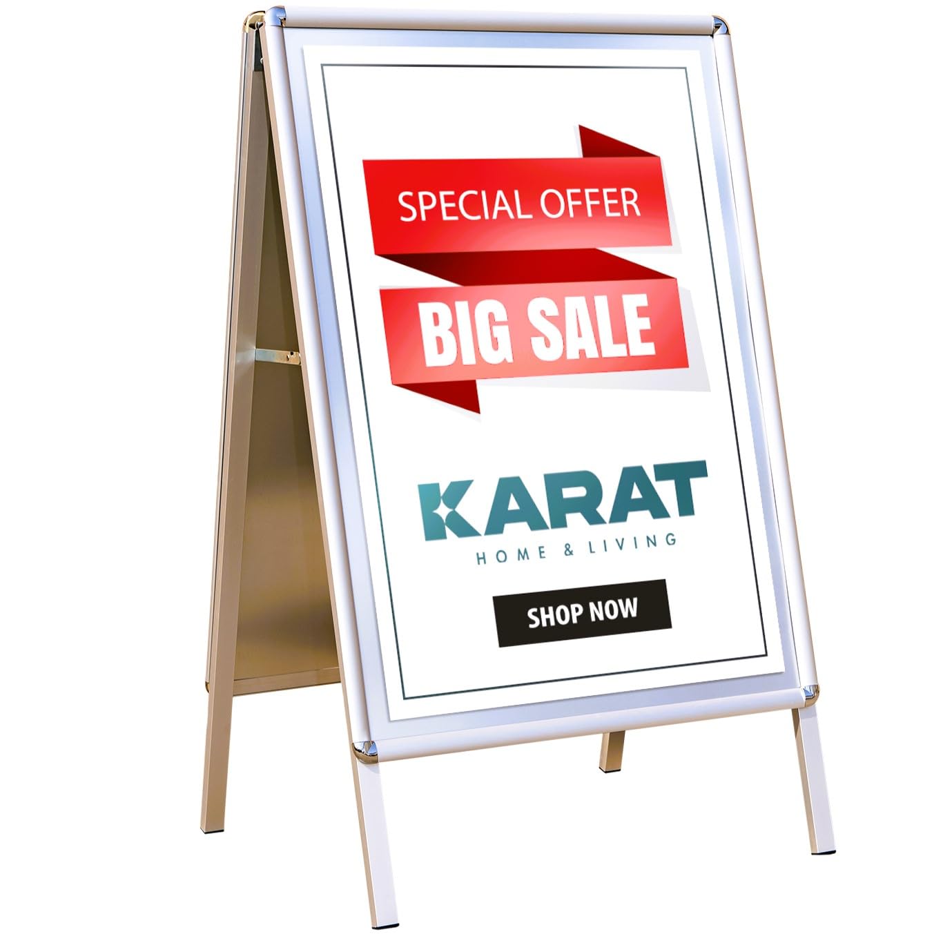 KARAT Fermaporta per il cliente DIN A1 – Espositore per marciapiede – Cartellone pubblicitario – Supporto per manifesti – di alta qualità con pellicola protettiva – resistente alle intemperie