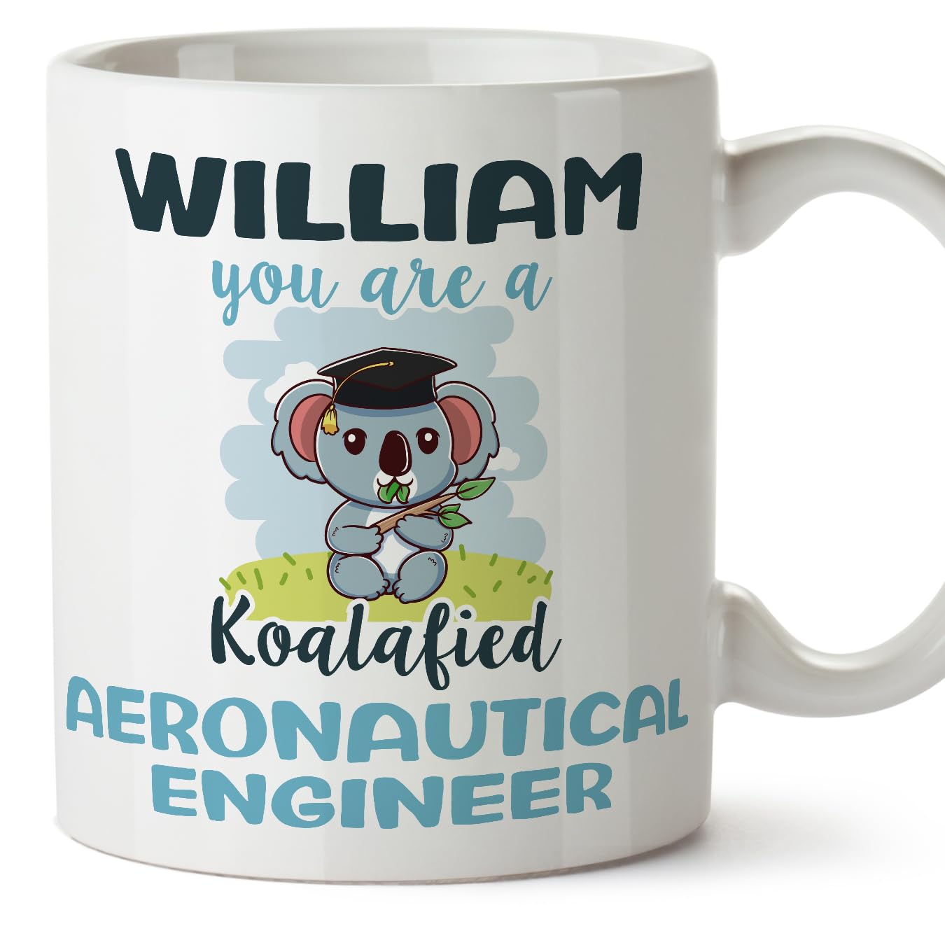 MUGFFINS Personalised Mug for Aeronautical Engineer man - in English - Custom Koalafied - Funny Custom Gift for Colleagues - Ceramic 11oz Mug — image 1