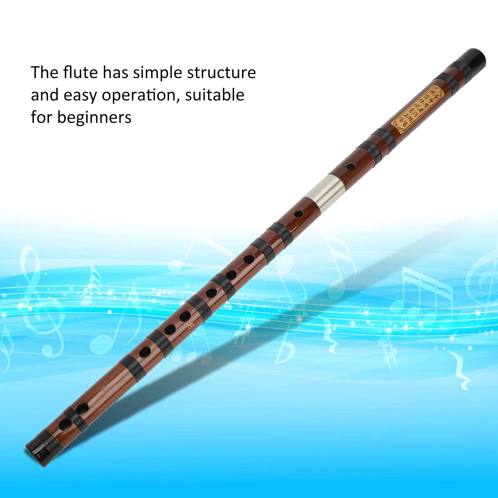 Flûte en Bambou Flûte en Bambou Chinois Lettrage à Clé en D Corps en Matériau Sec Kit Dizi Instrument à Vent Traditionnel avec une Bonne étanchéité