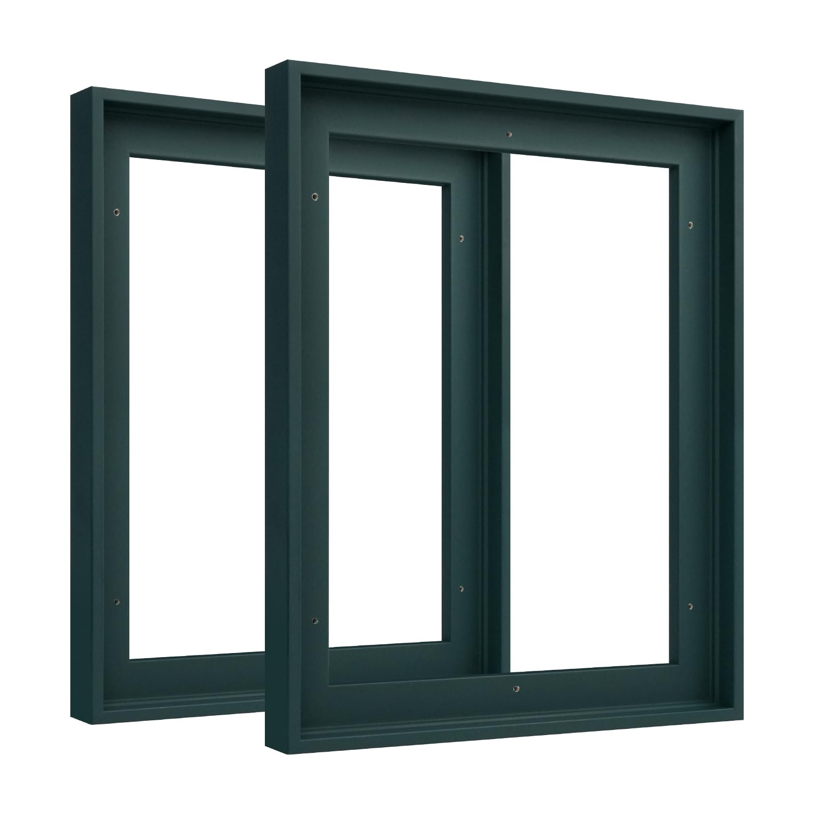 Floating Frame for 10x10 Canvas Painting,0.9" Deep,2 Pack,Dark Green