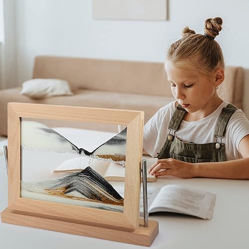 Vista 19 de Bochino Cuadro de arte de arena dinámico con marco de arena para decoración del hogar y la oficina Oro rosa