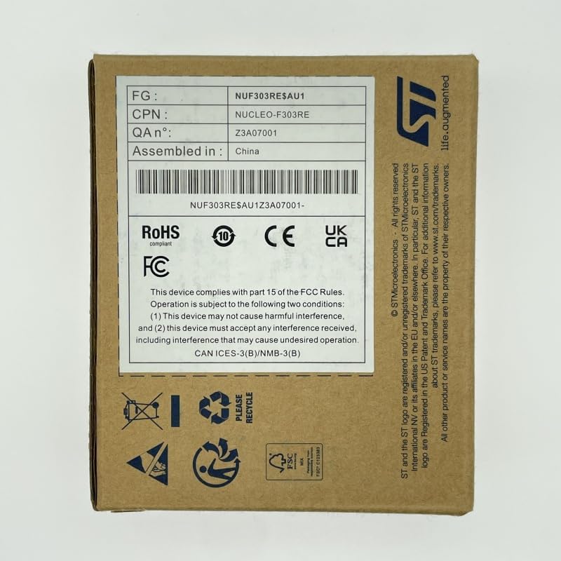 STM32F303RET6 MCU, ARM Cortex M4F core, STM32 Nucleo-64, Supports Arduino and ST Morpho connectivity