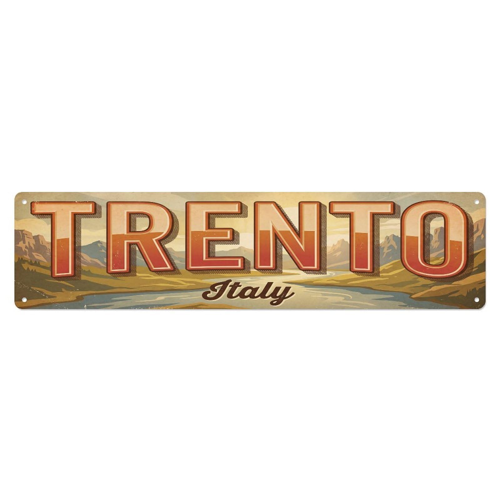 Retro Travel Italy Trento Metal Tin Sign