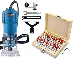 Tupia Laminadora 900w + Jogo De Fresas 15 Peças 6mm 30000rpm (110, Volts)