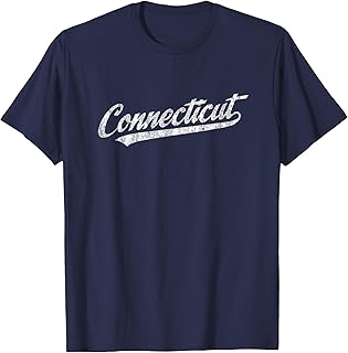 Connecticut CT T-Shirt Vintage Sports Script Retro Tee T-Shirt