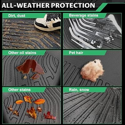 Floor Mats for Mitsubishi Outlander Sport 2011-2024, Outlander Sport Floor Mats Full Set Custom Fit Floor Liners & Backrest Mat & Cargo Liner, TPE Summer Winter Non-Slip Waterproof Mats Accessories