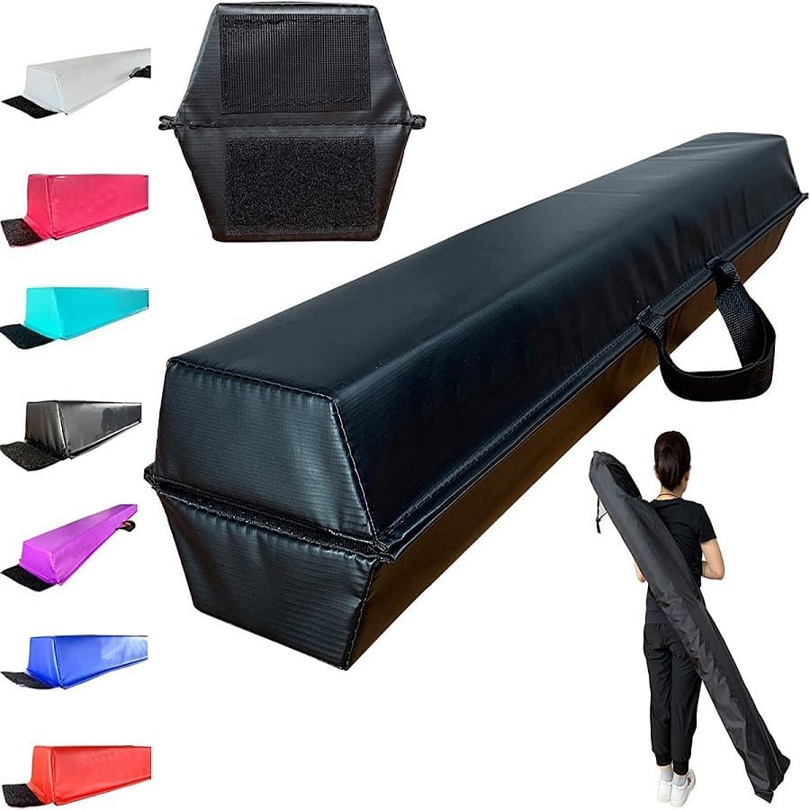 IRIS 8 FT Folding Balance Beam - Gymnastics Equipment for Kids, Non Slip Base for Training Home Gym Use (Black)