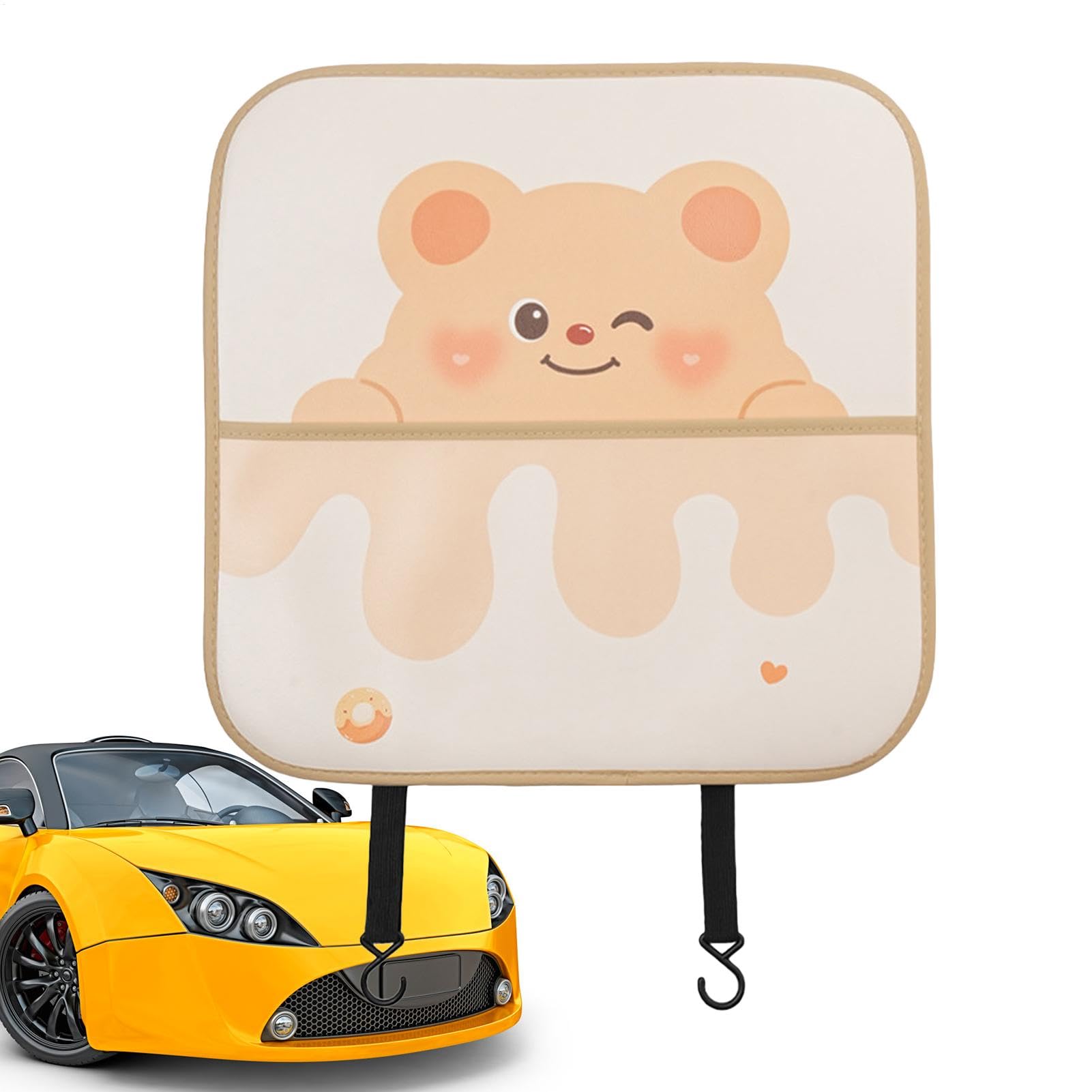 Autositz Back Protector Kick Matte Leder, Rücksitzschutzleder Cartoon