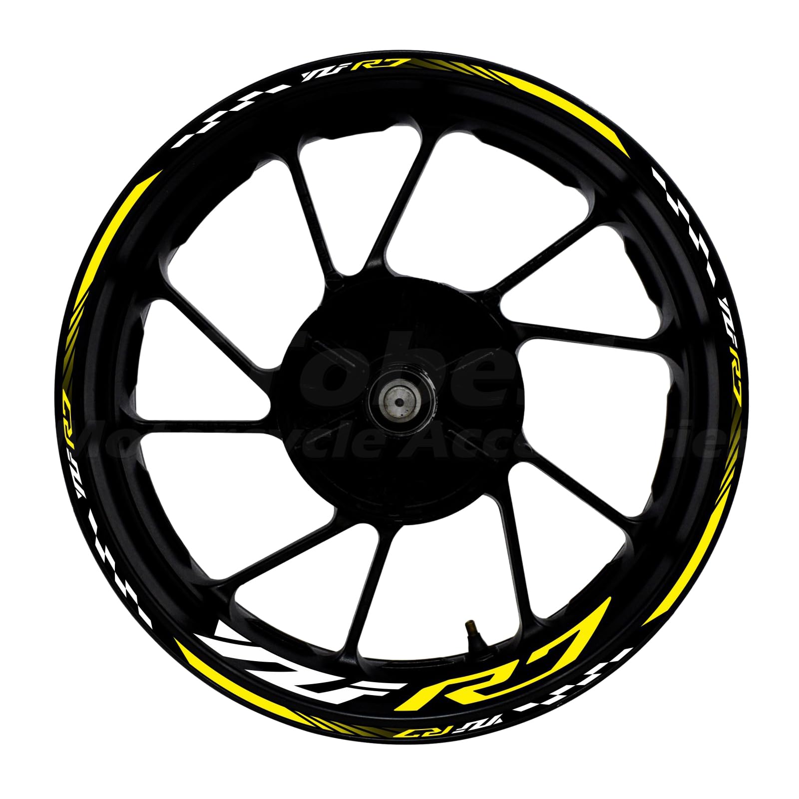 Awonderful Kit de rayas reflectantes para rueda de motocicleta, calcomanías de vinilo para llantas compatibles con Yamaha YZF R7 2022-2024 (amarillo)