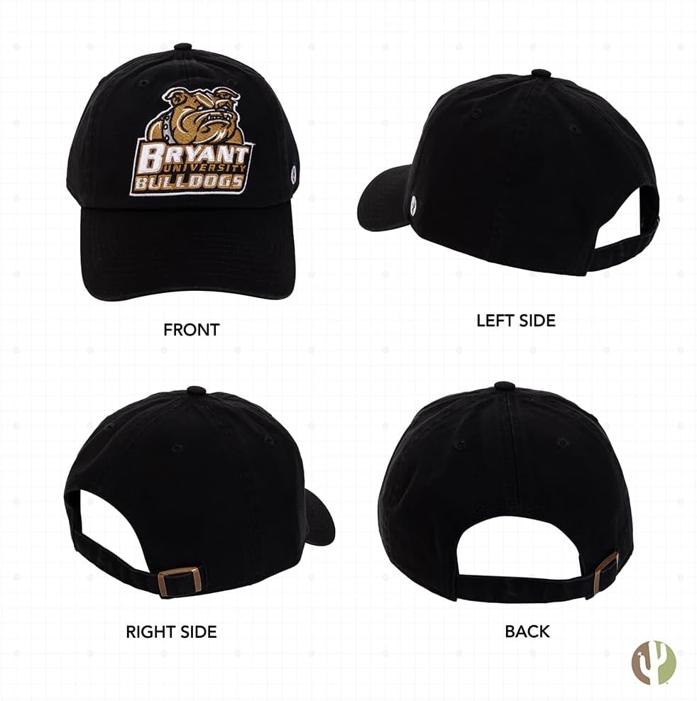 Desert Cactus Bryant University Baseball Hat Bulldogs Brimmed Embroidered Hats Cap Adjustable Cloth Strap Adult (Style A) Black - Image 3
