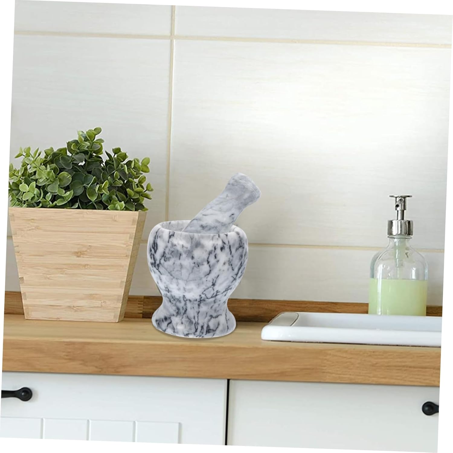 Garlic Press Tool Marble Garlic Masher for Home Grinding Bowl Random Style