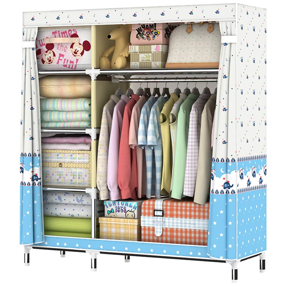 Armoire de rangement pliante double en tissu Oxford et acier 25mm D-130x45x170cm