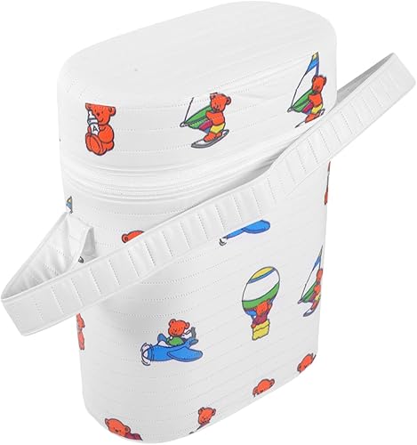 Calentador de agua portátil con doble compartimento y bolsa térmica para leche materna, calentador de botellas de viaje con bonito diseño de oso,