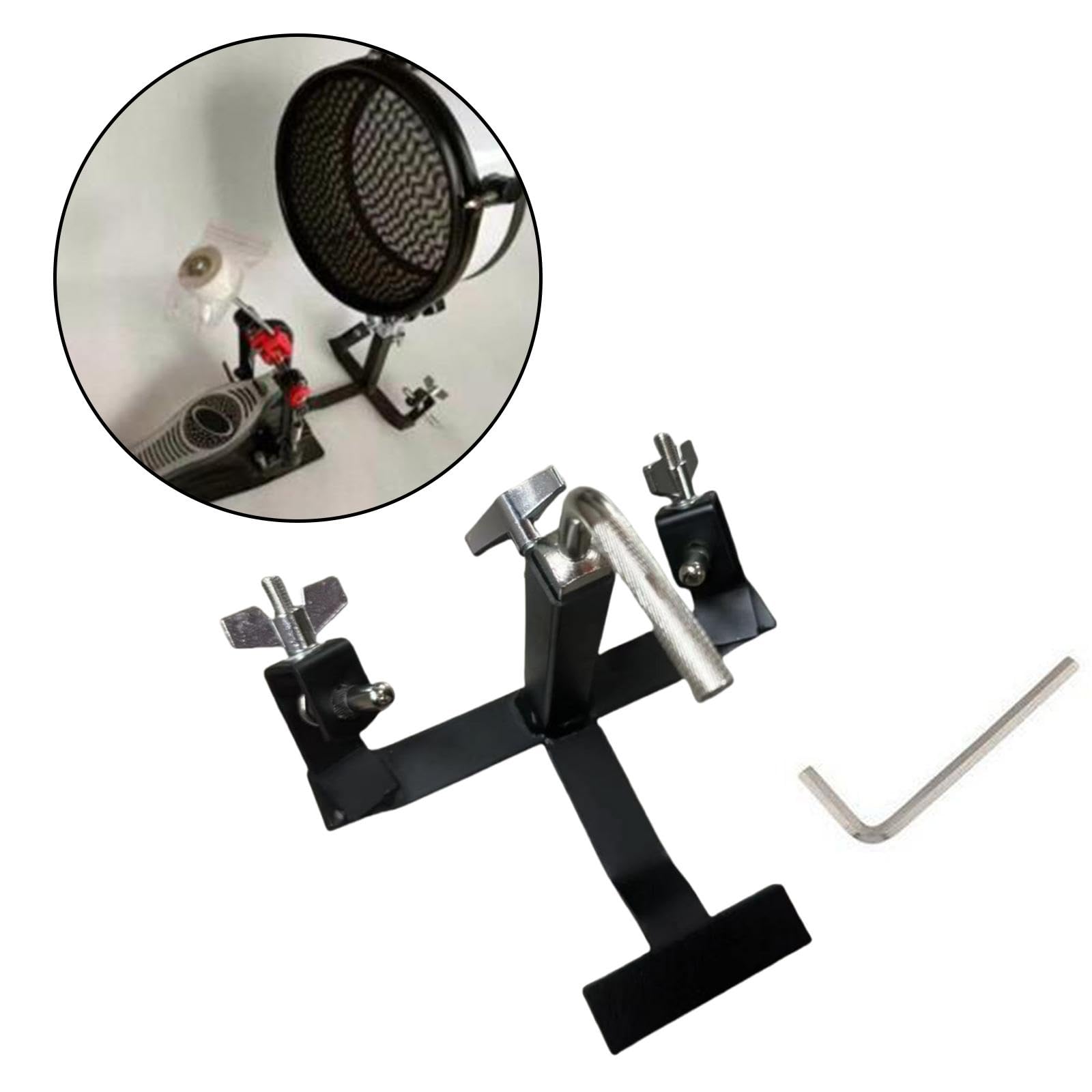 Supporto per Pedale per Campanaccio, Supporto per Piatto per Batteria per Sala Prove per Batteria