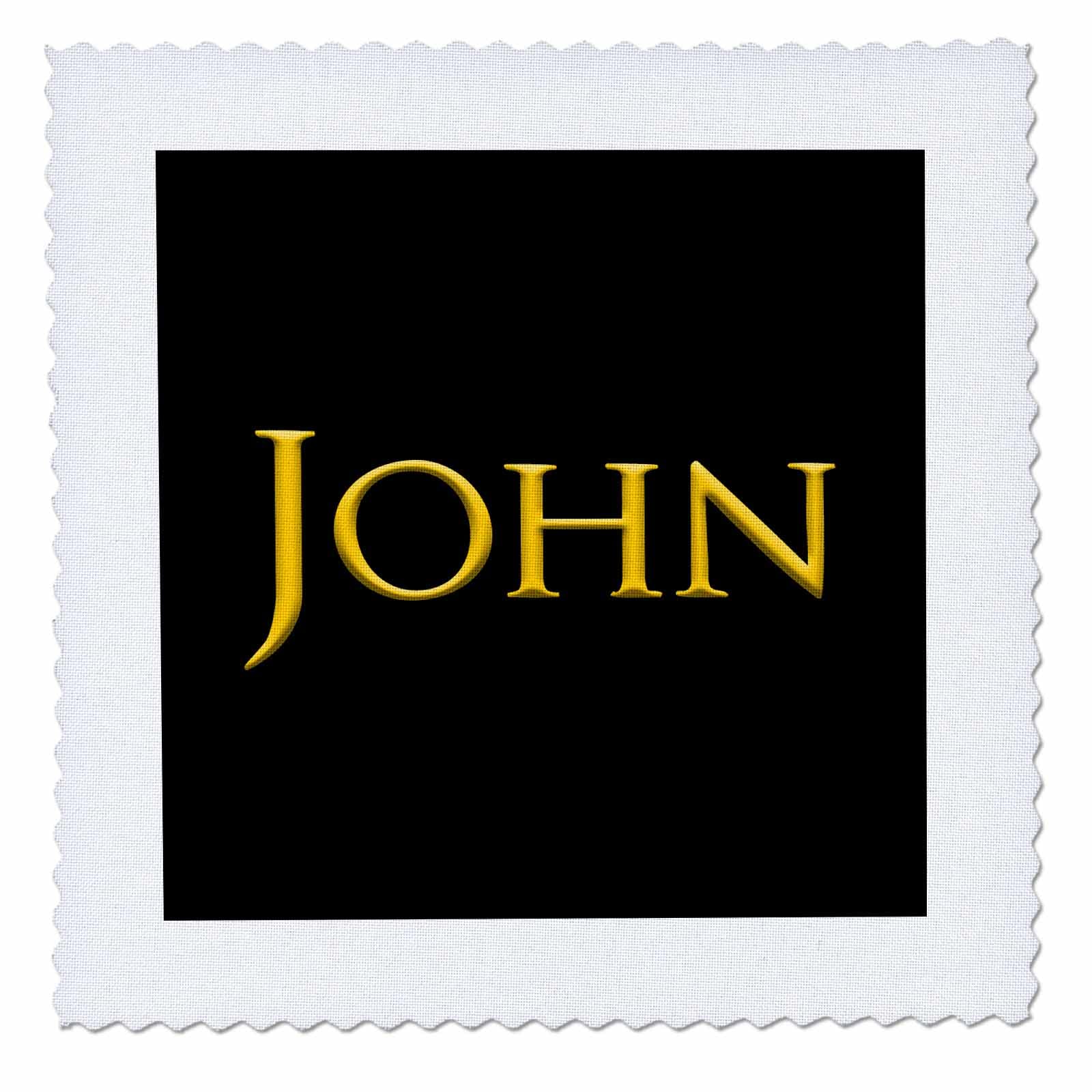 25x25 inch Quilt Square - John Popular Name in The USA. Yellow on Black Amulet Alexis Design - Popular Female Names in USA