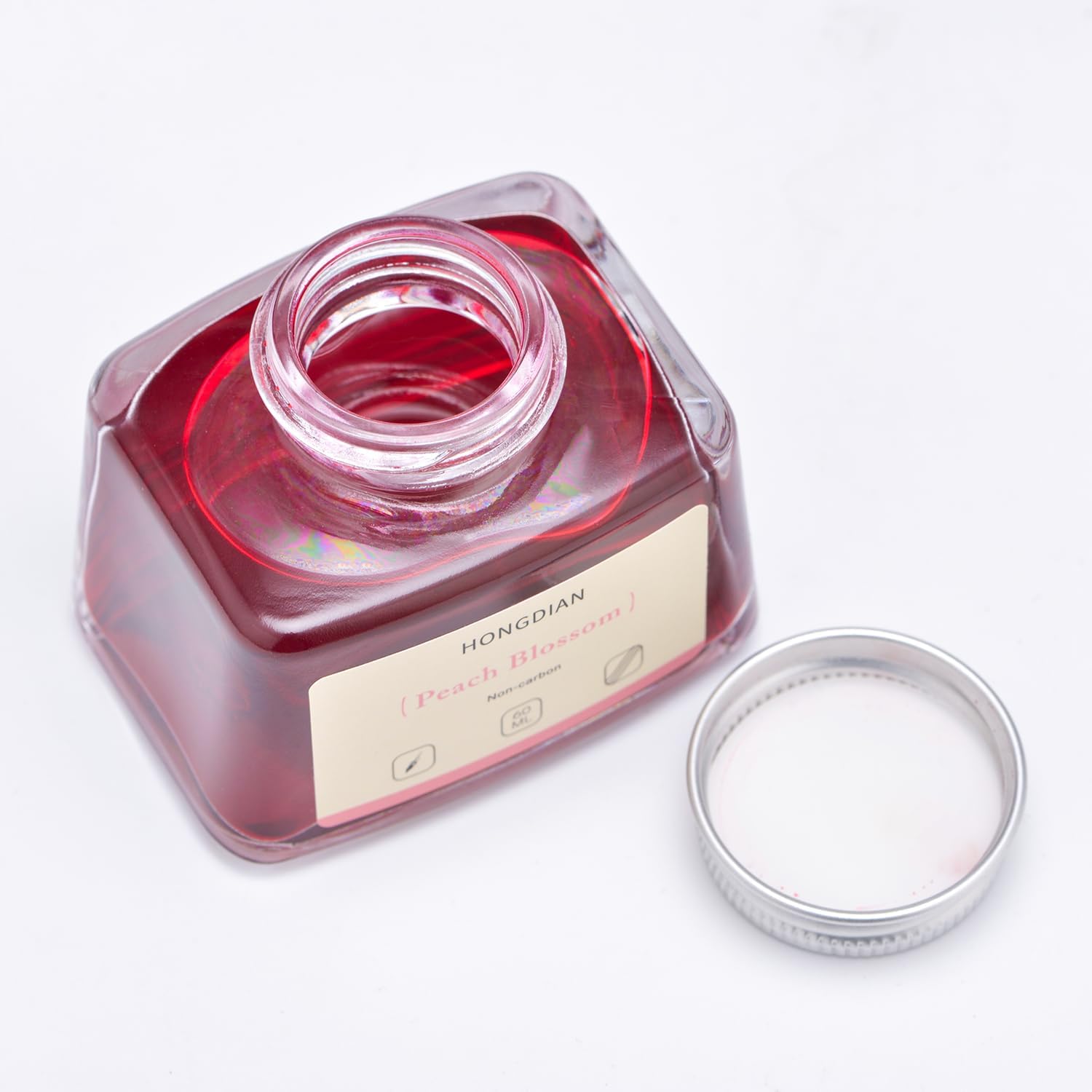 Hongdian Fountain Pen Bottled Ink Peach Blossom Color, 60ml Non Carbon Inkwell Bottle, Artist Calligraphy Ink thumbnail