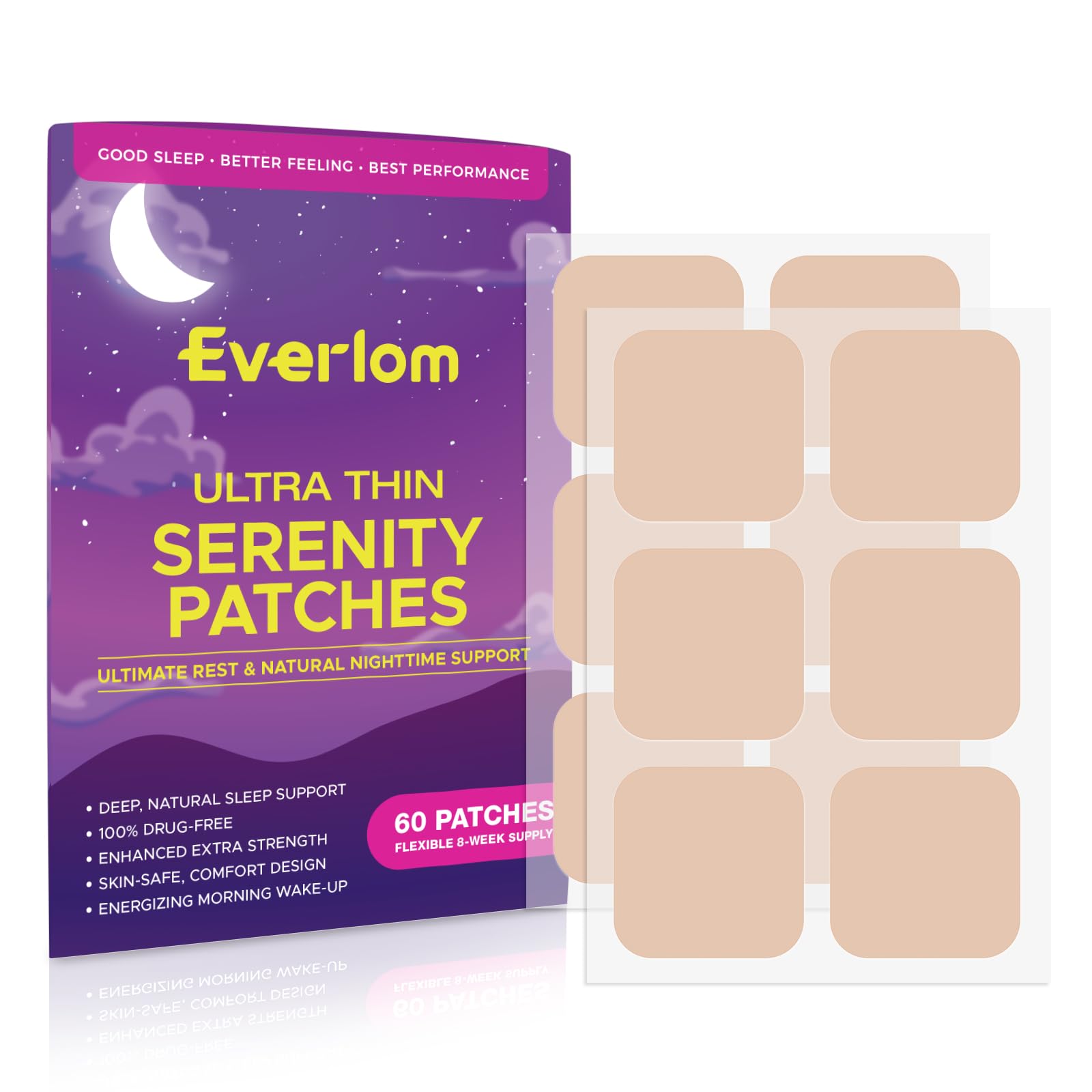 Sleep Patches for Adults Extra Strength: 60-Pack Melatonin Aid for Night Rest - Serenity Patches for Deep Sleeping Comfort - Perfect for Men Women 1 Box 04