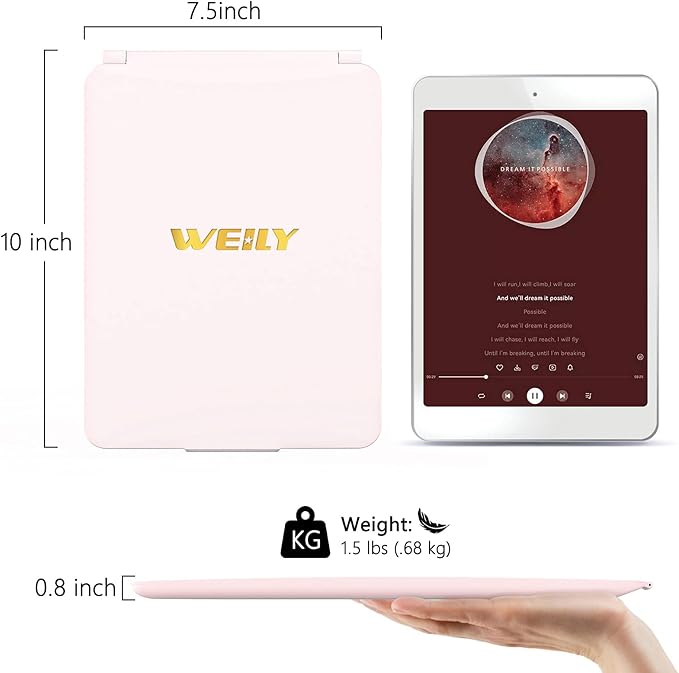 Espejo de Maquillaje WEILY con Luces LED Recargable Rosa miniatura 4