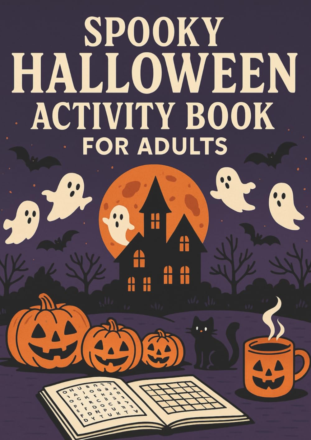 Spooky Halloween Puzzle Activity Book for Adults: Colouring Pages, Word Searches, Mazes, Sudoku, Crosswords & Riddles for Seasonal Fun – Designed in the UK