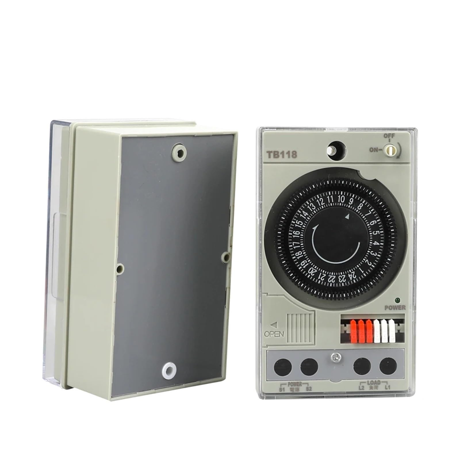 110V Eingebaute Batterie Mechanische Zeitschaltuhr Mini-Zeitschaltuhr mit 48-maligem EIN-/Ausschalten pro Tag Zeiteinstelleinheit 30min