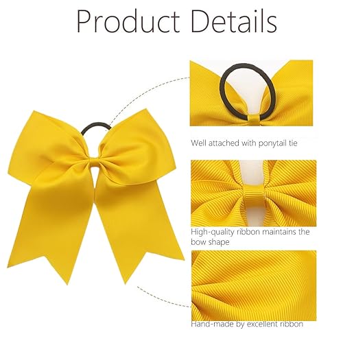 Miniatura 9 de Hipcheer 20 lazos grandes de 8 pulgadas para niñas, hechos a mano, cinta de grogrén para el cabello, accesorios para el cabello para adolescentes,