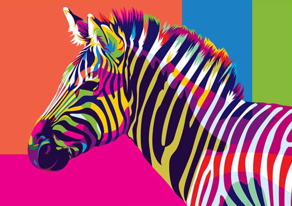 Pintura por números para niños, adultos y principiantes, kits de regalo de pintura en lienzo para decoración del hogar, pinturas coloridas de cebra