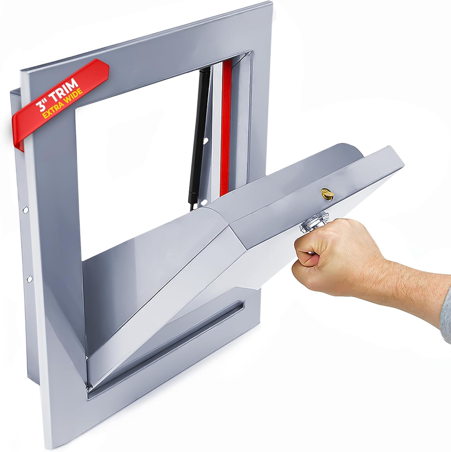 Universal 15” x 18” Trash Chute Door - 3" Trim - 100% Stainless Steel Bottom Hinged Doors, Fire-Rated, UL Approved, Self Closing, T Handle Lockable & Positive Latching. Laundry & Rubbish Solutions.