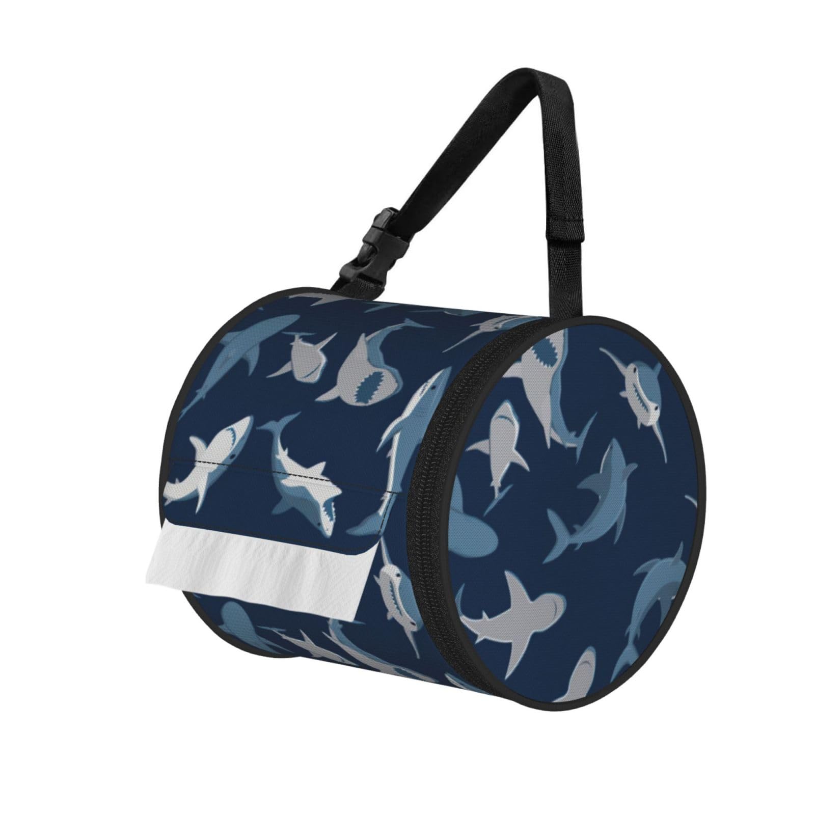 Ocean Fish Print Fashion Tissues Organizer Box, Hanging Tissue Holder For Purse Coins For Car Office Daily Outing