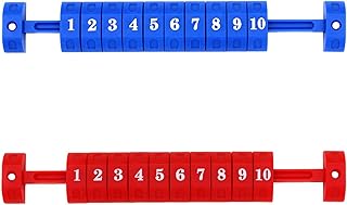 Contador de Fútbol de Mesa, Contador de Futbolín, Indicador de Puntuación de Futbolín, Contadores de Puntuación de Futbolín, 10 Números, Contador de Puntuación para Mesa de Fútbol, ​​2PC(Rojo Azul)