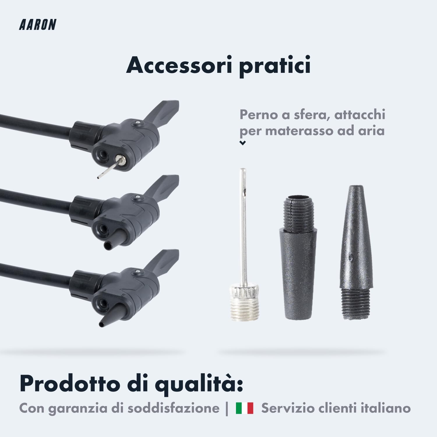 AARON Air Pompa da terra per bicicletta con manometro per tutte le valvole, pompa ad alta pressione per bicicletta da strada, pompa ad aria, pompa con attacco a sfera (grigio)