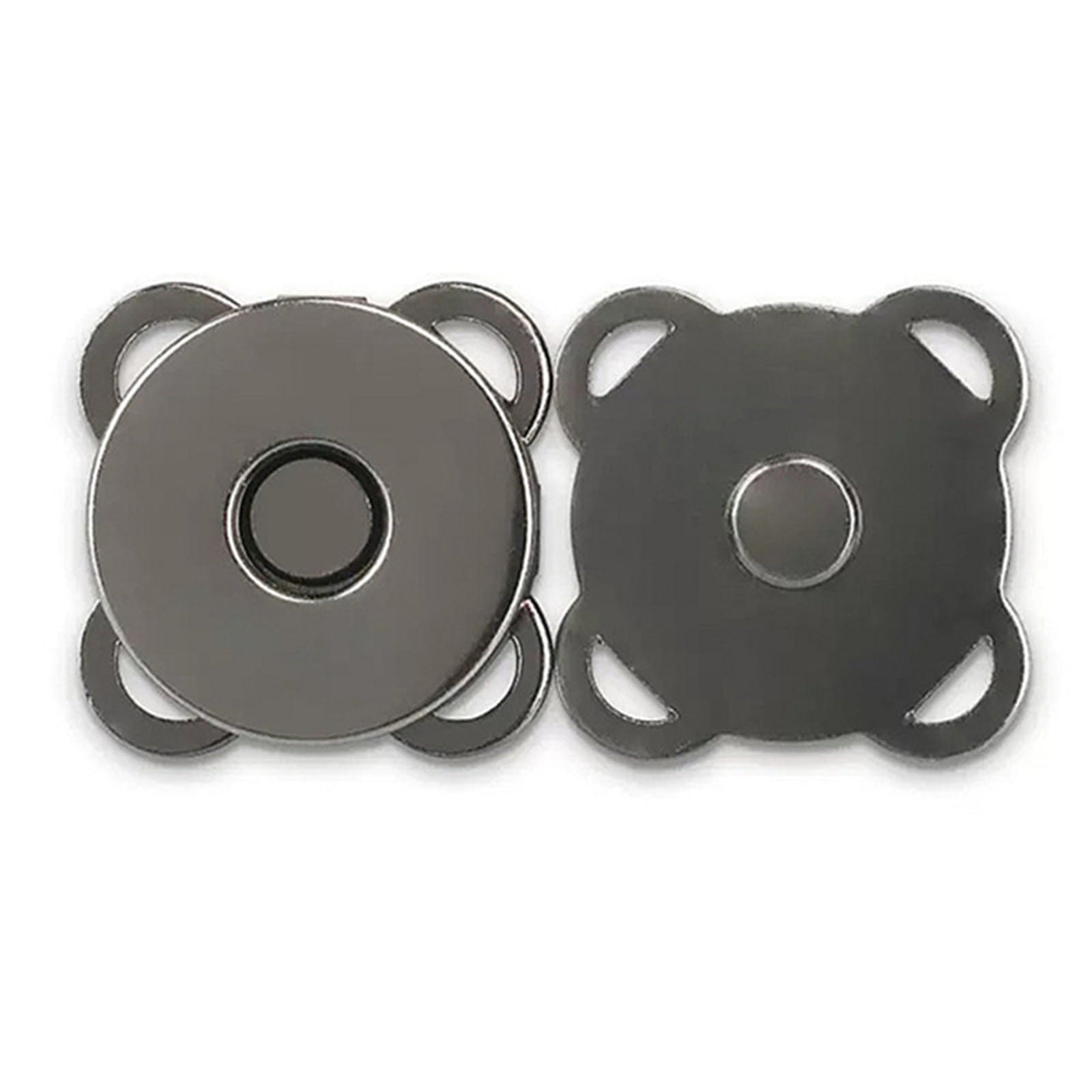 Magnetic Press Studs 10 Sets Metal Magnetic Snap Fasteners Clasps Buttons for Handbag Purse Wallet Clothes Bag DIY Craft(Black Gun,18mm)