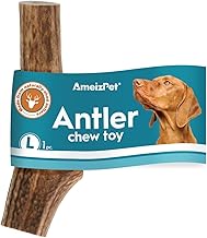 AmeizPet Deer Pole for Dogs - Natural Dog Chews - Natural Bones Deer Antler Extra Durable - 1 Piece Size L
