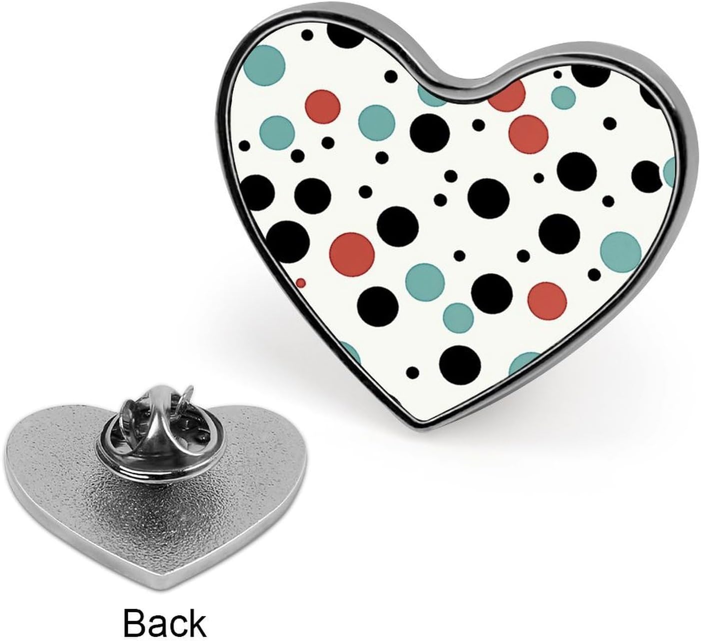 Polka Dot Heart Badge Lapel Pin for Bag Hat Backpack image 3