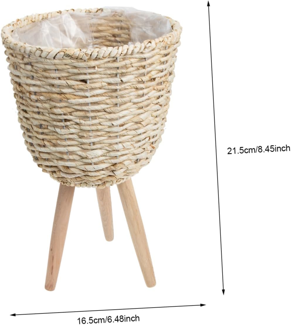 Yardwe Woven Bamboo Plant Basket Indoor Flower Arrangement Decorative Storage Basket for Home Decor