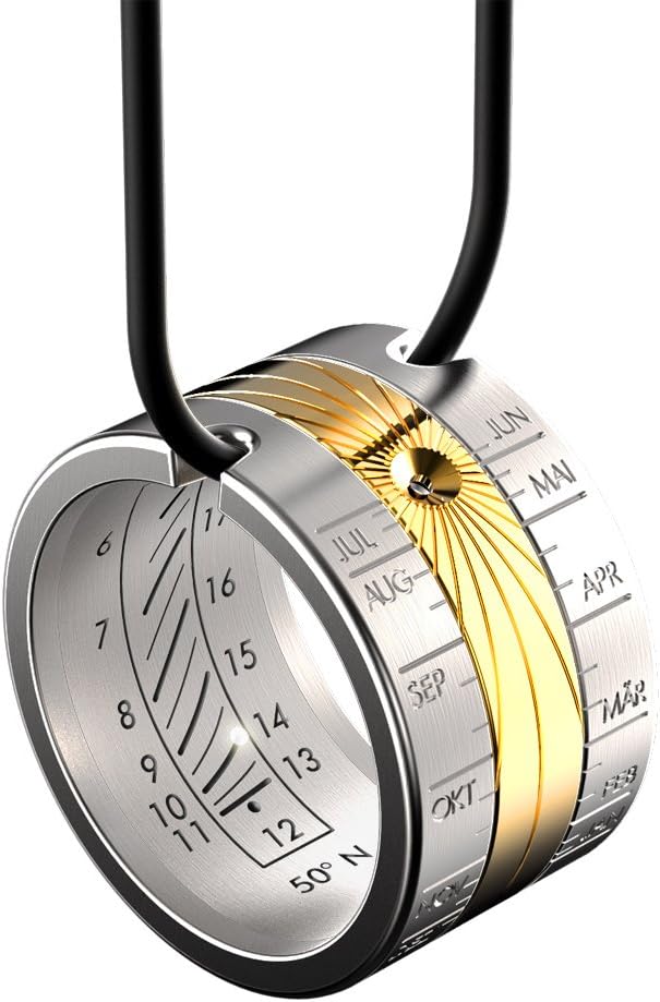 Gold Solar Ring Pendant with Sundial Design Jordan Ubuy