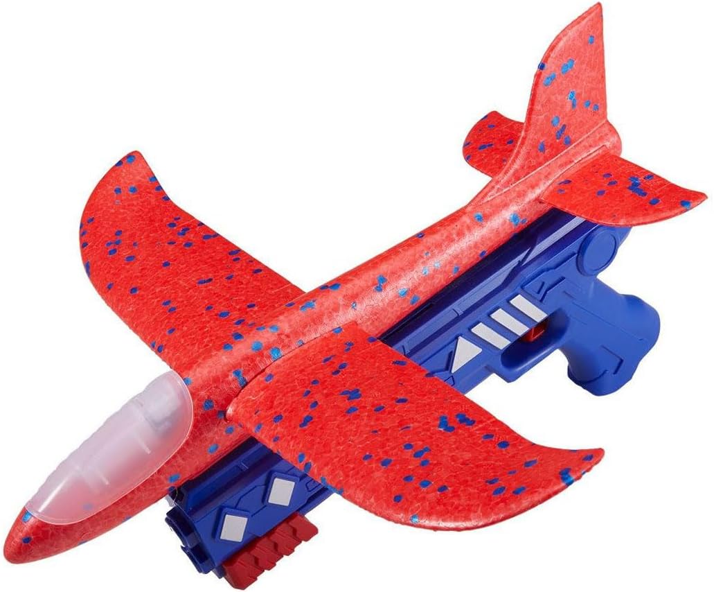 Sporty's Aviation Gifts LED Plane Glider, Launcher Propelled, 13" Wingspan