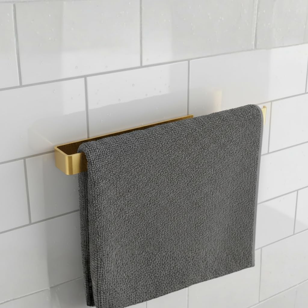 Porte Serviette Salle de Bain Ore Set 2 - Largeur 40 cm - Porte Serviette sans Percage - Rangement et Organisation de la Salle de Bain - Towel Holder - 40x27x5 cm